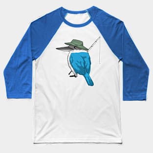 Kingfisher Fishing Fisher Fishing rod Baseball T-Shirt